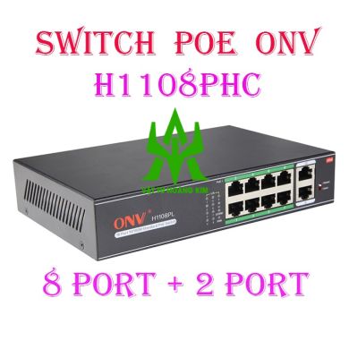 Switch Poe Onv 10 cổng Model ONV-H1108PHC- Hàng chính hãng